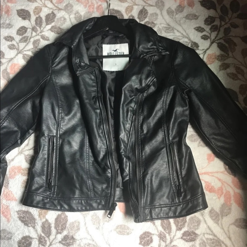 Hollister Black Leather Jacket